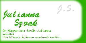 julianna szvak business card