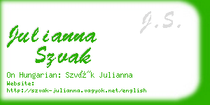 julianna szvak business card